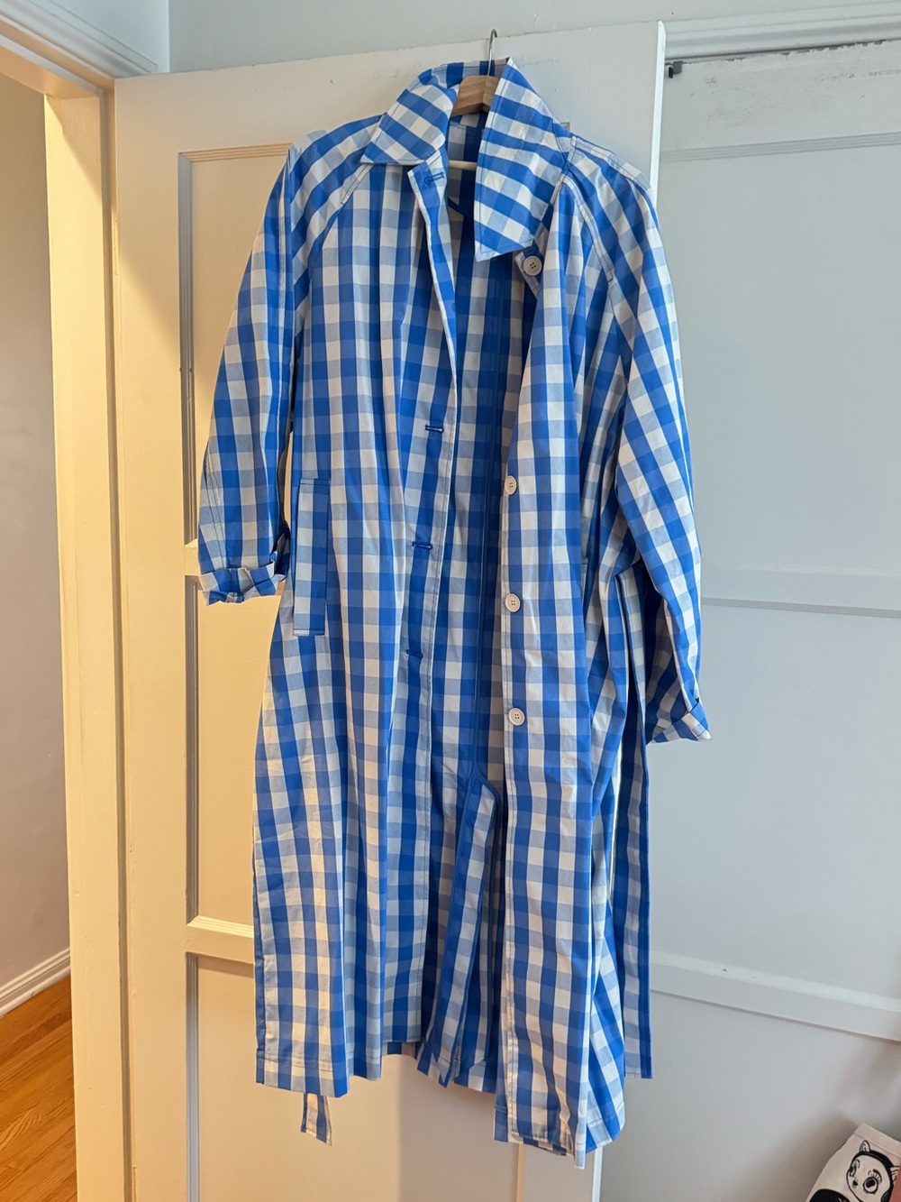 Zara Gingham Trench Coat - Picture 4 of 6